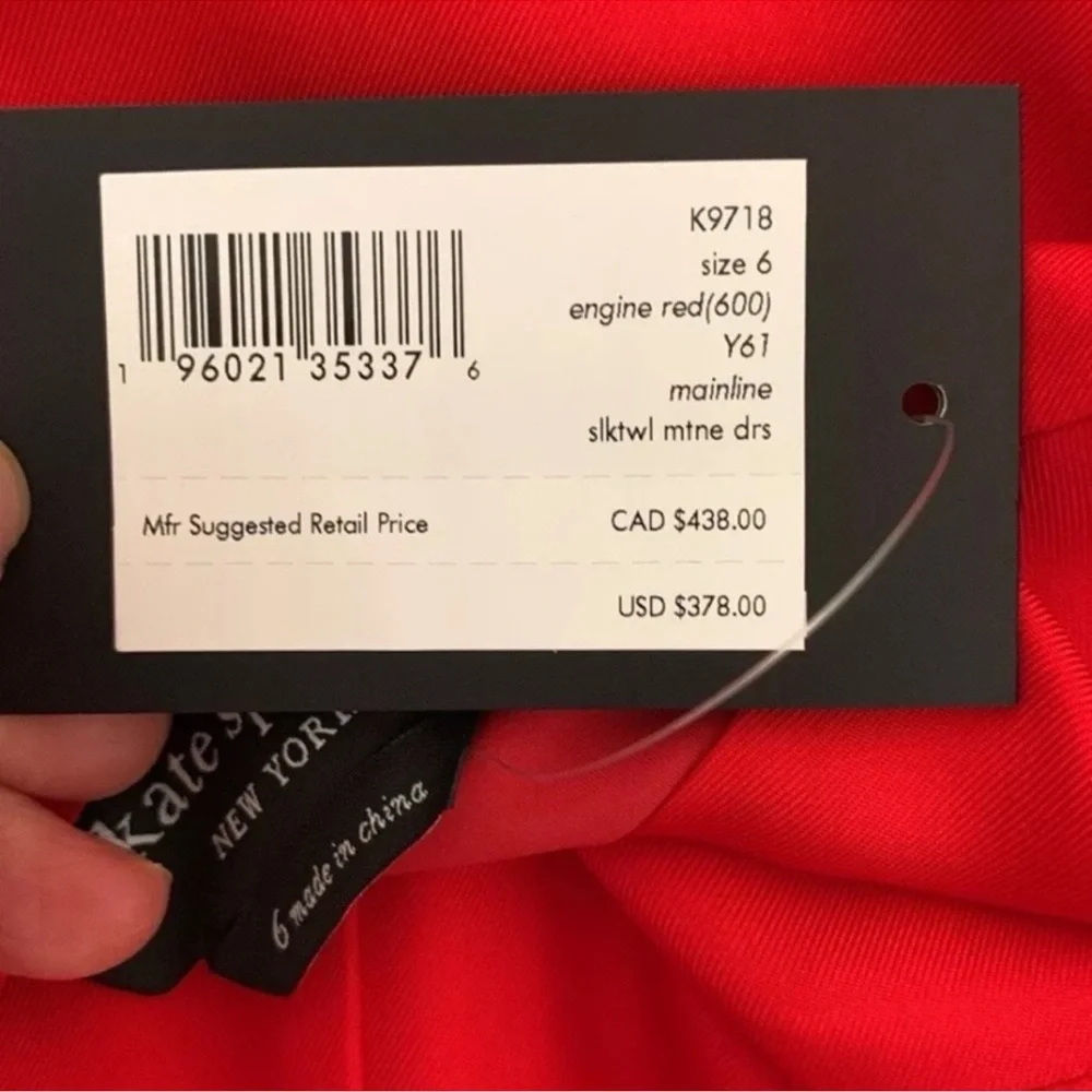 NWT Kate Spade Matinee Silk Blend Midi Dress. $378 - Picture 13 of 16